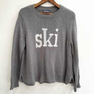 Wooden Ships Ski Crewneck Sweater Gray Woman’s Size S/M